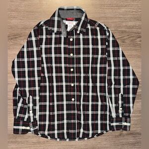EUC Izod Black and Red Plaid Shirt